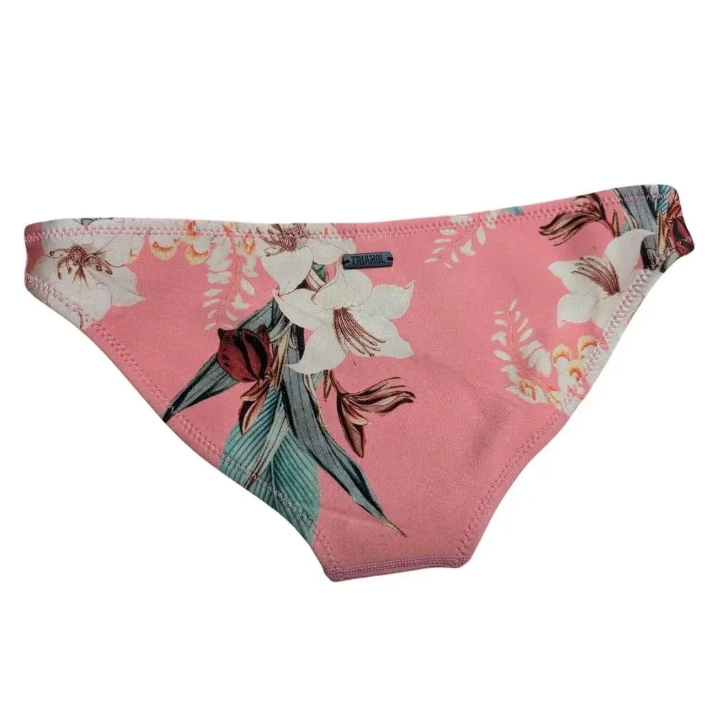 Triangl Pink Floral Neoprene‎ Bikini Bottoms Coastal Blossom Beach Sporty Pastel